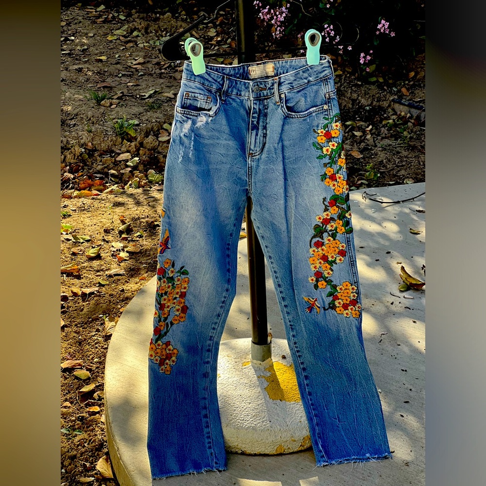 Vintage Free People Embroidered Jean